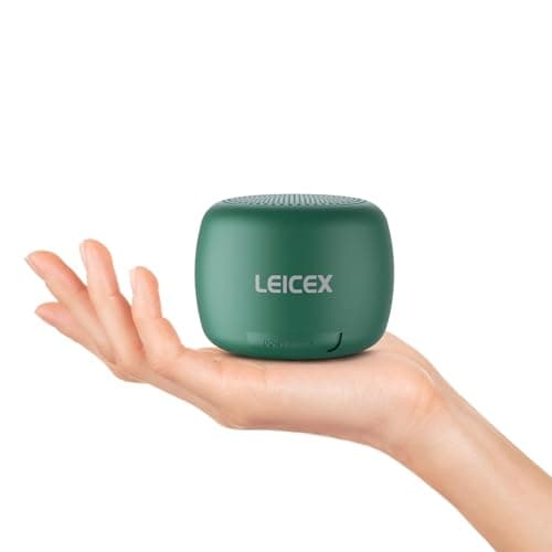 LEICEX Small Bluetooth Speakers-Mini Wireless Speaker with HiFi Stereo Sound，Big Rechargeable Battery,Waterproof Travel Speaker with Hanging Rope for Easy Carrying.(Green)