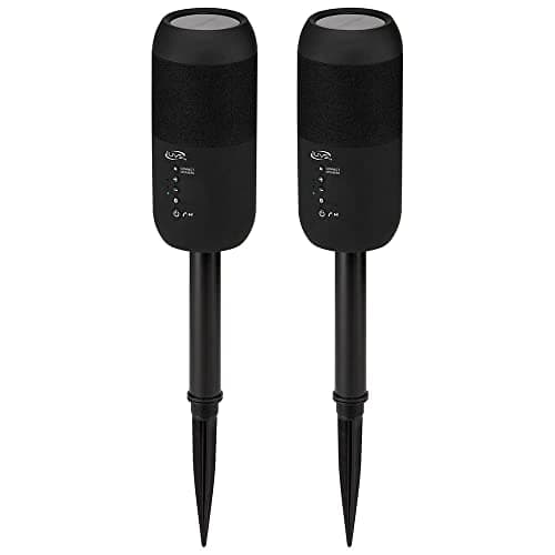 iLive ISBW240BDL ISBW240BDL Bluetooth Indoor and Outdoor Waterproof Speakers with Removable Stakes, 2 Count, Black