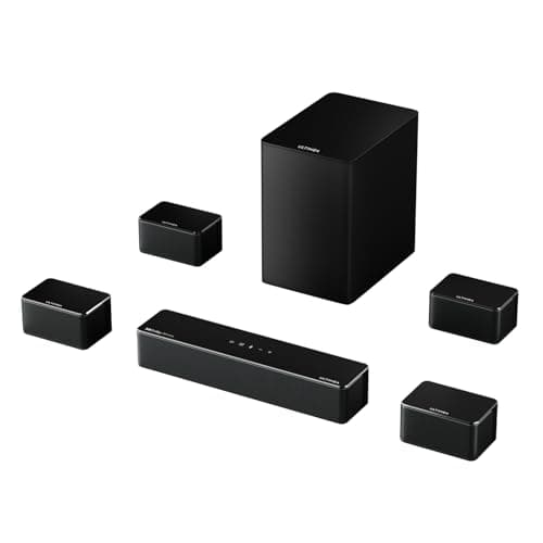 ULTIMEA 7.1CH Surround Sound System for TV, Soundbar with Dolby Atmos, 6.5" Wireless Subwoofer, APP Control, 4 Wired Surround Speakers, Peak Power 460W Soundbar for TV, Poseidon D80 (New 2025 Model)