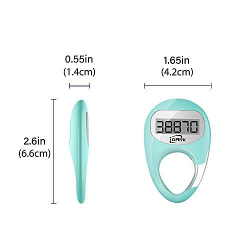 iGANK Simple Walking Pedometer 3D Step Counter for Men Women Kids (Turquoise) 6