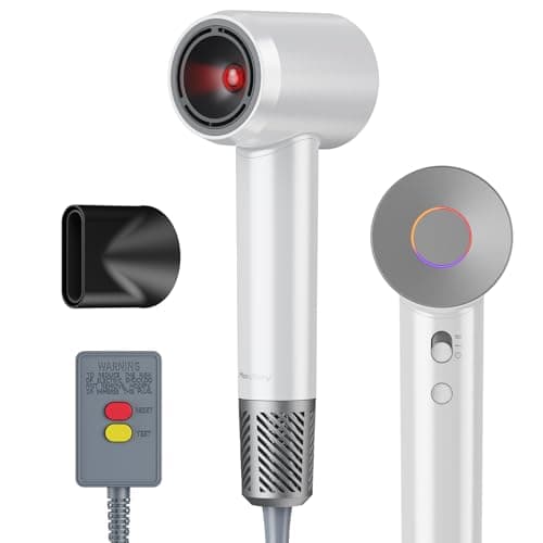 Hair Dryers Women,Infrared Hair Dryer,High-Speed Ionic Low-Noise Hair Dryer,Dries Quickly,Quiet,Lightweight, with a Magnetic Nozzle,for Home,Travel,Salons (White)