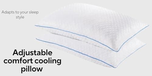 Pure lux Gel Memory Foam Adjustable Cooling Pillow, Queen 2 Pack, 20 x 28 inches 5