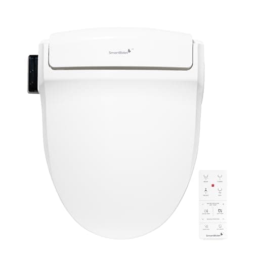 SmartBidet® SB-1000WR Electric Smart Bidet Toilet Seat with Heated Seat, Warm Air Dryer, Temperature Control Wash, and Remote Control, Round Seat