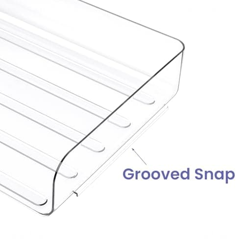 Tomorotec Desk Letter Tray Set, A4 Size Clear PET Stackable Document Organizer Office Desktop File Paper Holder Book Storage Rack Side Load Anti-Skid Stacking Support Convex Bottom (2X Landscape) 7