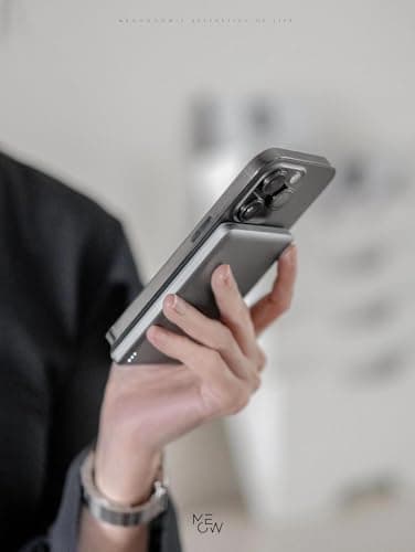 TORRAS MiniMag Power Bank, Ultra Slim 5,000mAh Wireless Portable Charger with USB-C Cable, Fast Charging iPhone Air Magnetic Battery Pack, Compatible for iPhone 17/16/15/14/13/12, Glacier Gray 9