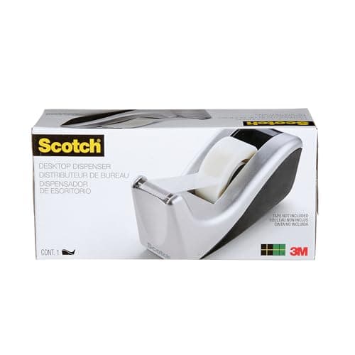 Scotch Desktop Tape Dispenser, Silvertech Two-Tone (C60-ST) 6
