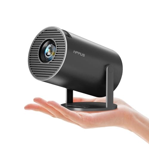 [180°Adjustable Stand] Smart Mini Portable Projector with WiFi and Bluetooth, Auto Keystone Upgraded 350ANSI, Android11.0, Ceiling, Outdoor Use, Compatible with TV Stick Smartphone/HDMI/USB(Grey）