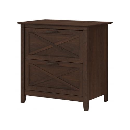 Bush Home Key West 2 Drawer Lateral File Cabinet in Bing Cherry, Document Storage for Home Office, Accent Chest with Drawers