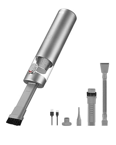 Brigii Mini Handheld Vacuum Cordless, 3 in 1-Car Vacuum & Air Duster & Hand Pump, 3 Kinds of Crevice Nozzles for Small Spaces, Crevices, Portable Rechargeable Cleaner-M1