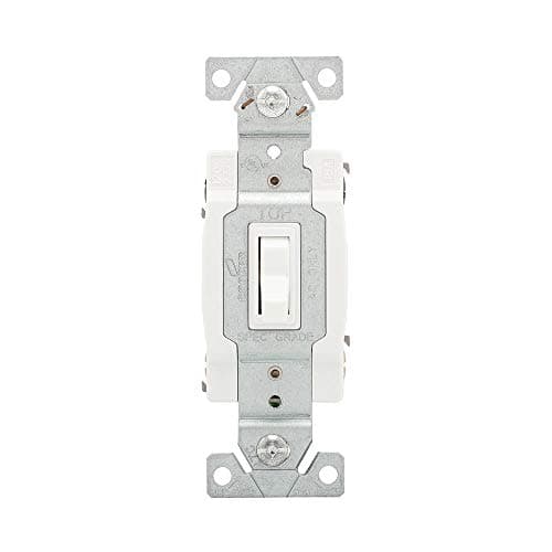 Eaton 1242-7W-BOX 15-Amp 120V Standard Grade 4-Way Toggle Switch with Push and Side Wiring, Grounding, White