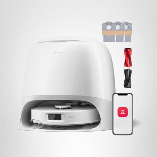 roborock Qrevo Curv S5X Robot Vacuum and Mop, 18500Pa Suction, Zero-Tangling Design, FlexiArm Side Brush, Reactive Tech Obstacle Avoidance, 10 Weeks Self-Emptying, Auto Washing for Hard Floor, Corner 10