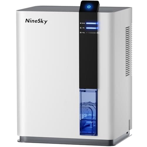 NineSky Dehumidifier, 98 OZ Dehumidifier for Home, (800 sq. ft.) Dehumidifiers for Bathroom, Bedroom with Auto Shut Off, 5 Colors LED Light(H2 White/Gray)