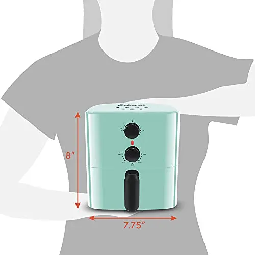 Elite Gourmet EAF-3218BL Personal 1.1Qt Compact Space Saving Electric Hot Air Fryer Oil-Less Healthy Cooker, Timer & Temperature Controls, PFOA Free, Mint 7