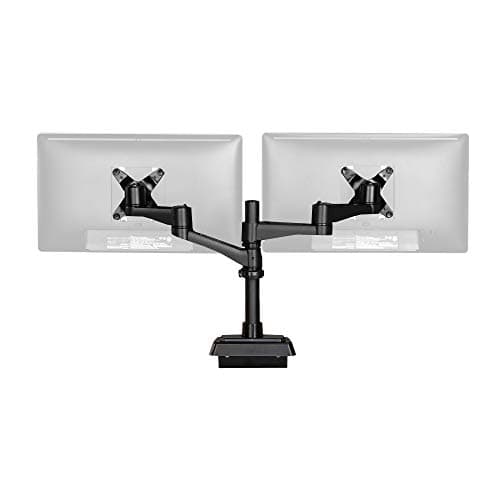 Vari Dual Monitor Arm 180 Degree - VESA Compatible Mount w/ 180 Degree Adjustment - Monitors up to 27 inches, 19.8 lbs - Double Arms for Compact Spaces - Computer Monitor Stand for Home or Office