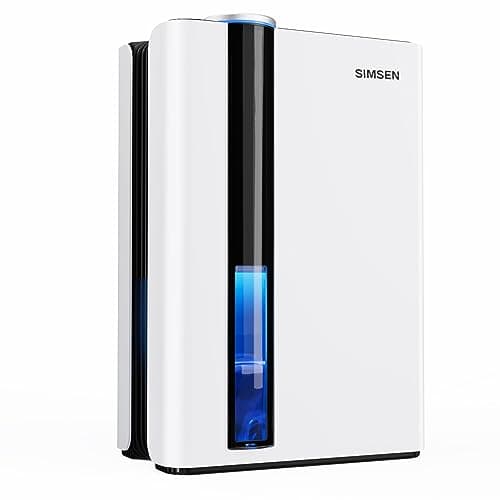 SIMSEN 95oz Dehumidifiers for Home, 800 sq ft Quiet Small Dehumidifier with Drain Hose, Dehumidifiers for Bedroom Bathroom Basements Closet RV (White)