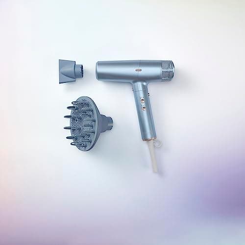 INFINITIPRO BY CONAIR Digital Dryer, Frizz-Reducing Ionic Hair Blow Dryer with Diffuser and Concentrator Attachments, Up to 5x More Speed and 90,000 RPMs for Advanced Drying Power, Blue 7