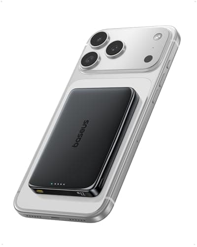 Baseus Picogo Power Bank, 0.5" Ultra Slim 10000mAh MagSafe Portable Charger, 27W Fast Charging Magnetic Battery Pack, Upgraded Polished Alloy Wireless Charger for iPhone 17 Pro Max/Air/16/15/14/13/12