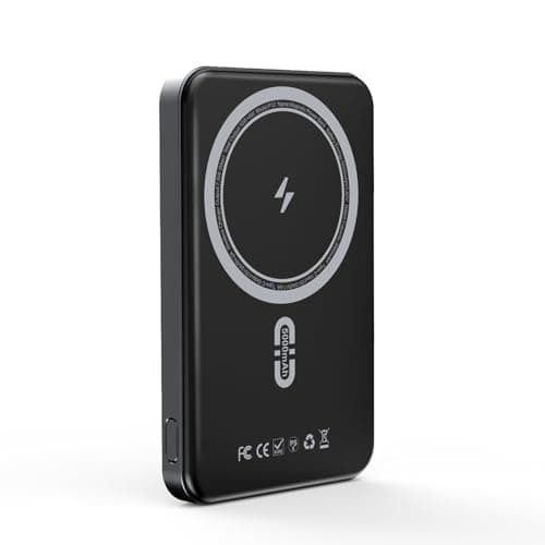 TONKEE Magnetic Power Bank 5000mAh, Magnetic Portable Charger with Type-C Cable, Slim MagSafe Battery Pack, Magnetic Battery Pack for iPhone 16/15/14/13/12