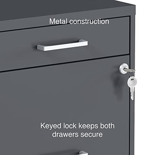 Staples 3-Drawer Vertical File Cabinet, Letter Size Documents, Lockable & Mobile, 18.9" D x 14.3" W x 26.8" H, Charcoal 7
