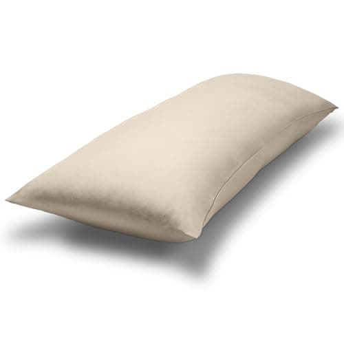 Bare Home Microfiber Body Pillow Cover - Ultra Soft - Cooling Pillowcase - Double Brushed - Pillowcase with Zipper Closure - Easy Care (20''x54'' Body Pillow Cover, Sand)