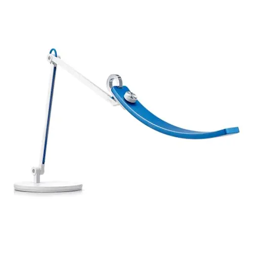 BenQ eReading LED Desk Lamp/Task Lamp/Swing Arm Lamp: Eye-Care, Auto-Dimming, CRI 95, 13 Color Temperatures, 35” Wide Illumination for Home Office, Bedroom, Living Room (Blue)