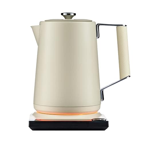 SAKI Luna Electric Kettle Temperature Control with 7 Presets, 60min Temperature Hold 1.75L Electric Tea Kettle, 304 Stainless Steel Kettle, Auto-Off & Boil-Dry Protection, BPA Free (Pearl White)