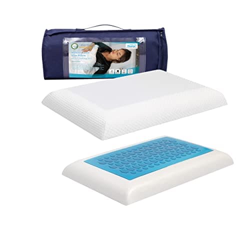 Comfyt Slim Memory Foam Pillow for Stomach and Back Sleepers, Cooling Gel Pillow for Sleeping, Thin, Soft and Flat Design with Gel Cooling (2.8-Inch Height, Best for Women) 5