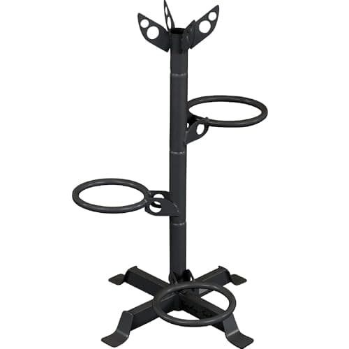 Body-Solid (GMR5B) Short Medicine Ball Stand - Compact Vertical Storage Rack for 3 Exercise Balls with 360° Pivoting Rings - Home & Commercial Gym Equipment, Black