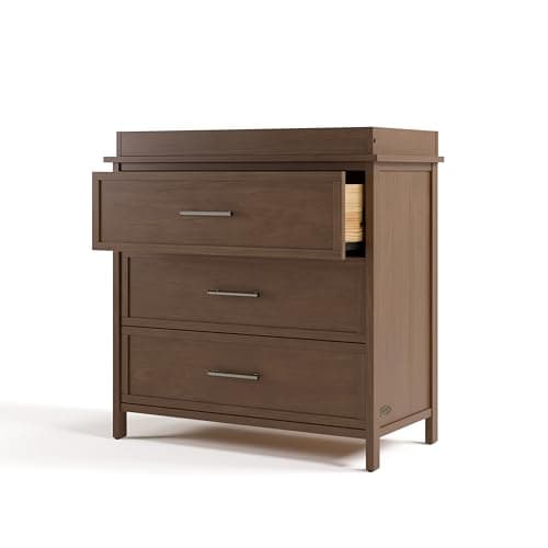 Graco Classic 3 Drawer Chest with Removable Changing Topper (Hazelnut) – GREENGUARD Gold Certified Baby Dresser, Includes Changing Topper, Storage Chest with Interlocking Drawer System 6