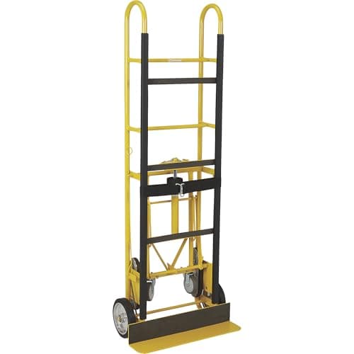 Strongway Industrial Hand Truck – 1200 lb Capacity Heavy-Duty Appliance Dolly, Convertible 2/4-Wheel Design, 8" Rubberized Wheels, Auto-Rewind Ratchet Belt & Stair-Climbing Capability 7