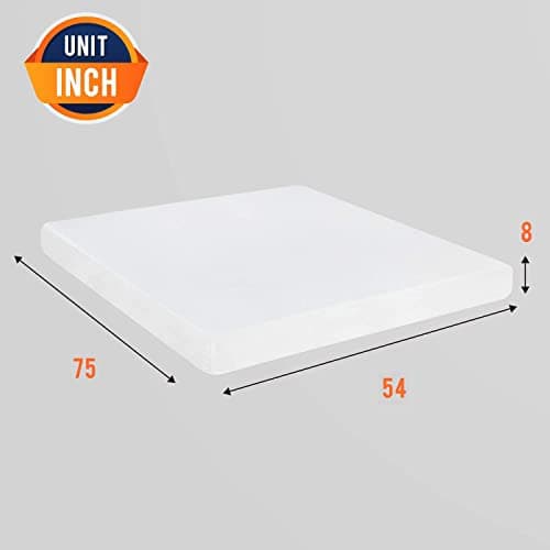 FDW | 8 Inch Full Mattress | Medium Firm | Gel Memory Foam Mattress | White | Bed in a Box, CertiPUR-US Certified | Pressure Relief, Cooling Ventilated Foam | Washable Removable Cover 7