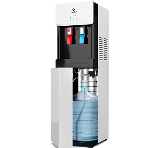 Avalon Bottom Loading Water Cooler Dispenser - Hot & Cold Water, Child Safety Lock, Innovative Slim Design, Holds 3 or 5 Gallon Bottles - UL Listed- White