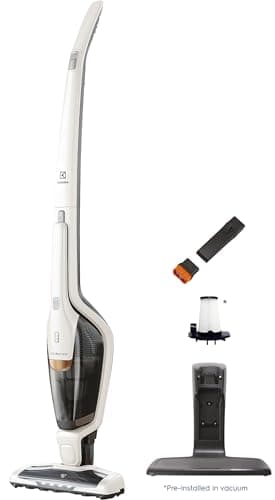 Electrolux Ergorapido Cordless 2-in-1 Vacuum Cleaner with High Suction Power and 180° EasySteer Mobility, 48-Minute Run Time, 2 Power Modes, Satin White