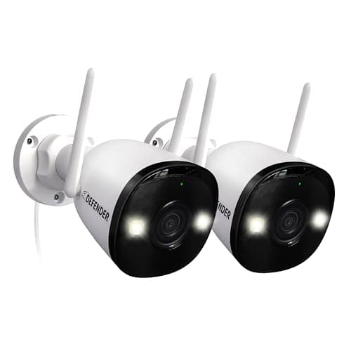 Defender AI Powered 4K Guard Pro 8MP WiFi 6, Plug-in Power Wireless Security Camera Outdoor, with Smart AI Human Detection, Bluetooth, Two-Way Talk, Works w/Guard App, 2 Pack