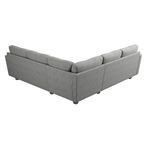 HONBAY Convertible Sectional Sofa L Shaped Couch for Small Apartment Reversible Sectional Couch for Living Room,Light Grey 7