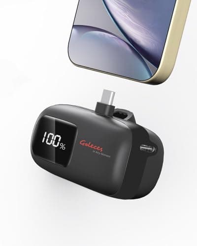 Galeces Mini Portable Charger for iPhone 20W 5000mAh USB-C Power Bank for iPhone 15 Charger Fast Charging Compatible with iPhone 16 15 Pro/15 Plus/15 Pro Max/iPad/AirPods Samsung (Black)
