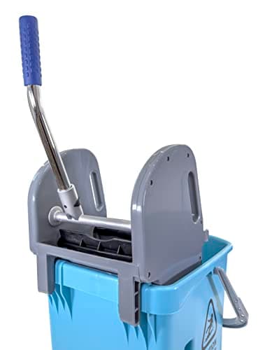 Mop Bucket 25 Quart | Side Press Wringer | 4 Wheels 3" | Blue 5