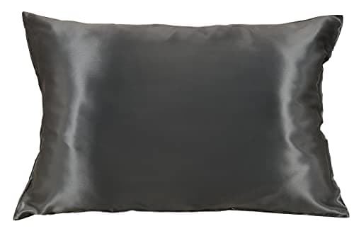 Celestial Silk 100% Silk Pillowcase for Hair Zippered Luxury 25 Momme Mulberry Silk Charmeuse Silk on Both Sides of Cover -Gift Wrapped- (Queen, Charcoal Gray)