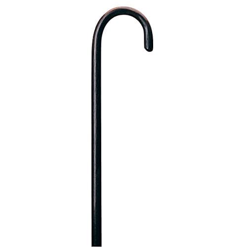Carex Round Handle Walnut Finish Wood Cane - Walking Cane with Rubber Tip - Fashionable, Traditional Style Walking Stick for Men & Women, 36" Height, 7/8" Diameter, Black, 0.87 Inch