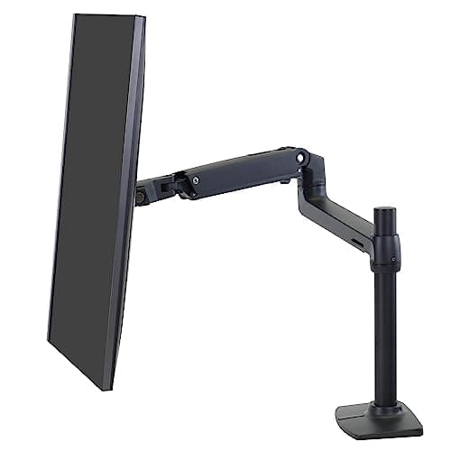 Ergotron – LX Monitor Arm, Single Monitor Desk Mount – fits Flat Curved Ultrawide Computer Monitors up to 34 Inches, 7 to 25 lbs, VESA 75x75mm or 100x100mm – Tall Pole, Matte Black