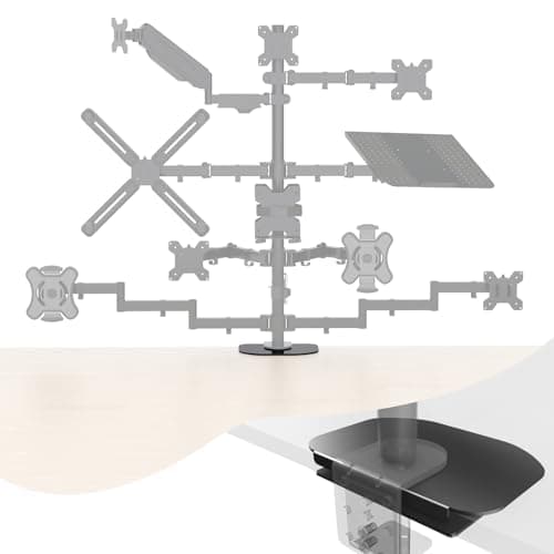 Steel Bracket Plate Reinforcement for Glass Desk, Fits Most Monitor Stand Grommet C Clamp Installation Hole Reinforcement