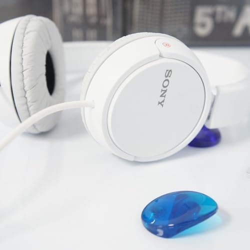 Sony Over On Ear Best Stereo Extra Bass Portable Headphones Headset for Apple iPhone iPod/Samsung Galaxy / mp3 Player / 3.5mm Jack Plug Cell Phone (White) 8