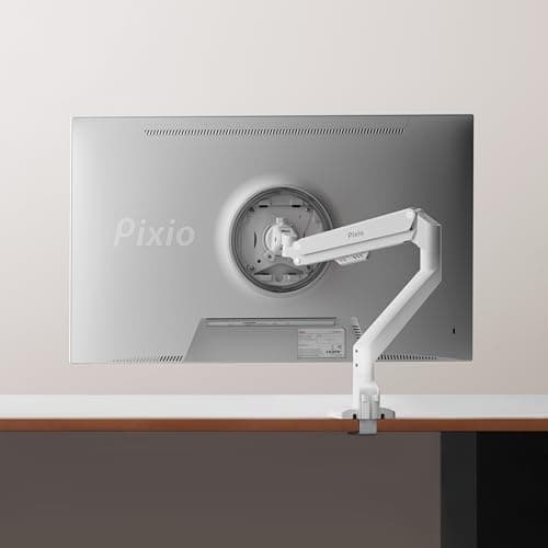 Pixio PS1S Wave White Single Monitor Arm Stand Desk Mount - Fits up to 32 inches Monitors and up to 19.8lbs. VESA Compatibility and Integrated Cable Management 7