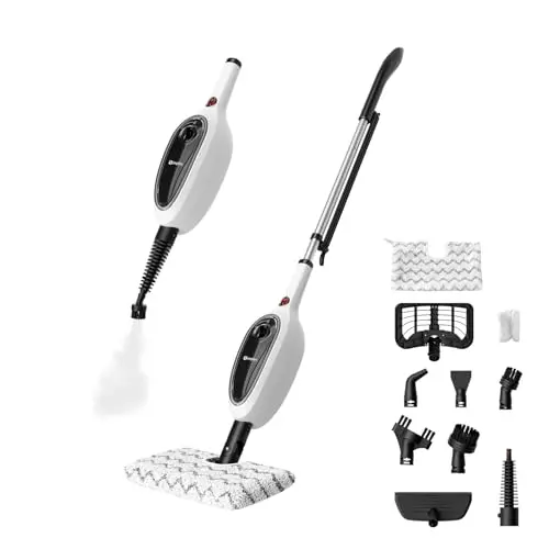 SIMPLUS Steam Mop, 8-in-1 Steam Cleaner, 17S Heat Up, Floor Steamer Double-Sided Flip Design, Suitable for Kitchen, Bathroom, Wood Floor, Tile, Windows, Clothes, Whole Home Cleaning