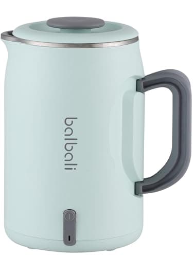balbali 20oz Small Electric Kettle for Boiling Water - Collapsible Handle Mini Electric Kettle/Boiler for Tea - 400w Low Wattage Portable Kettle for Travel – Green