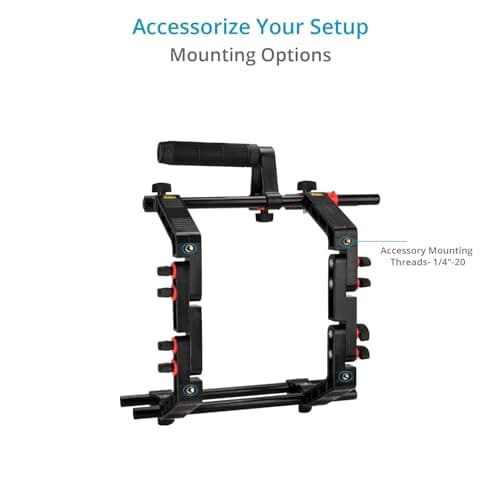 Filmcity Shoulder Rig Kit w Matte Box & Follow Focus for DSLR Cameras. Ergonomic & Stable, 6” to 9” Convertible Size. Adjustable Handles, ¼” Threads. Comfy Shoulder Pad, Quick Release Plate (FC-03) 5