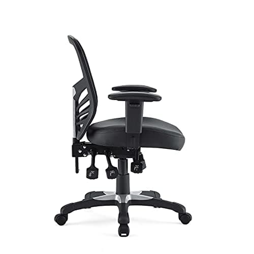 Modway Articulate Mesh Office Chair with Fully Adjustable Vegan Leather Seat In Black 6