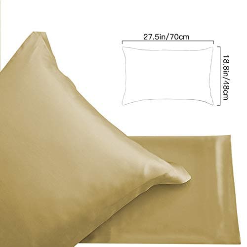 Copper Infused Pillowcase for Fine Lines/Wrinkles Reduction & Hair Smoothing Made of 100% Copper Oxide Fiber,Natural Beauty and Clean Environment,Anti-Aging for Sleeping Acne Prone Skin (1, Golden) 5