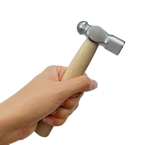 Zalaxt Mini Wooden Handle Round Head Hand Hammer, Reinforced Ball Hammer, Escape Tool for Prying Nails, Woodworking & Repairing