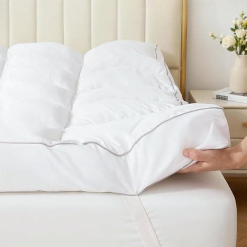 Memory Foam Mattress Topper Queen, 3 Inch Extra Thick Shredded Foam, 100% Cotton Mattress Pad Cover, Breathable & Skin-Friendly Queen Size Mattress Topper for Back Pain Relief